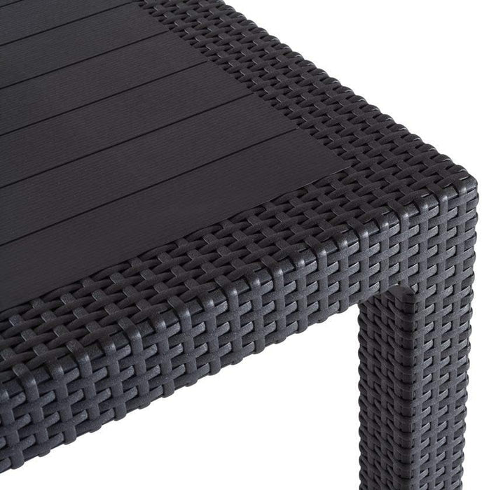 Quartet Outdoor Dining Table + 4 Tisara Chair Graphite