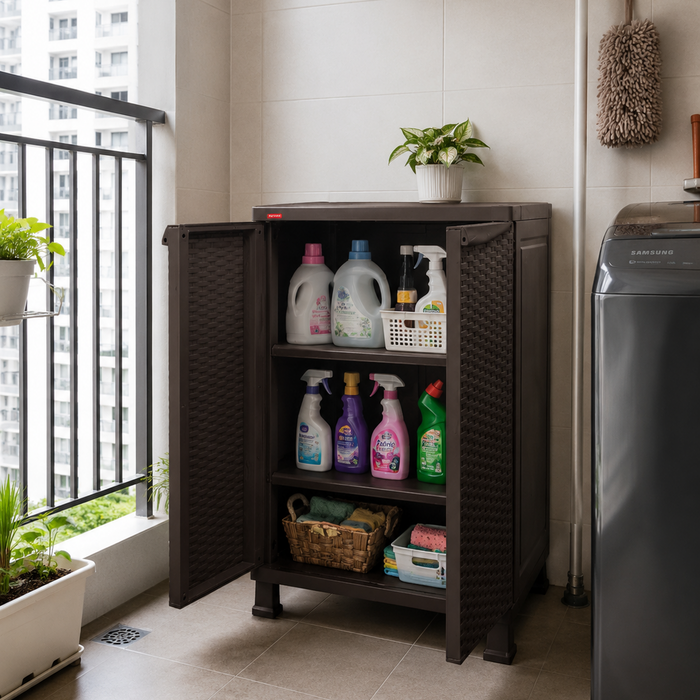 Keter Rattan Style Wall and Base with Legs Cabinet