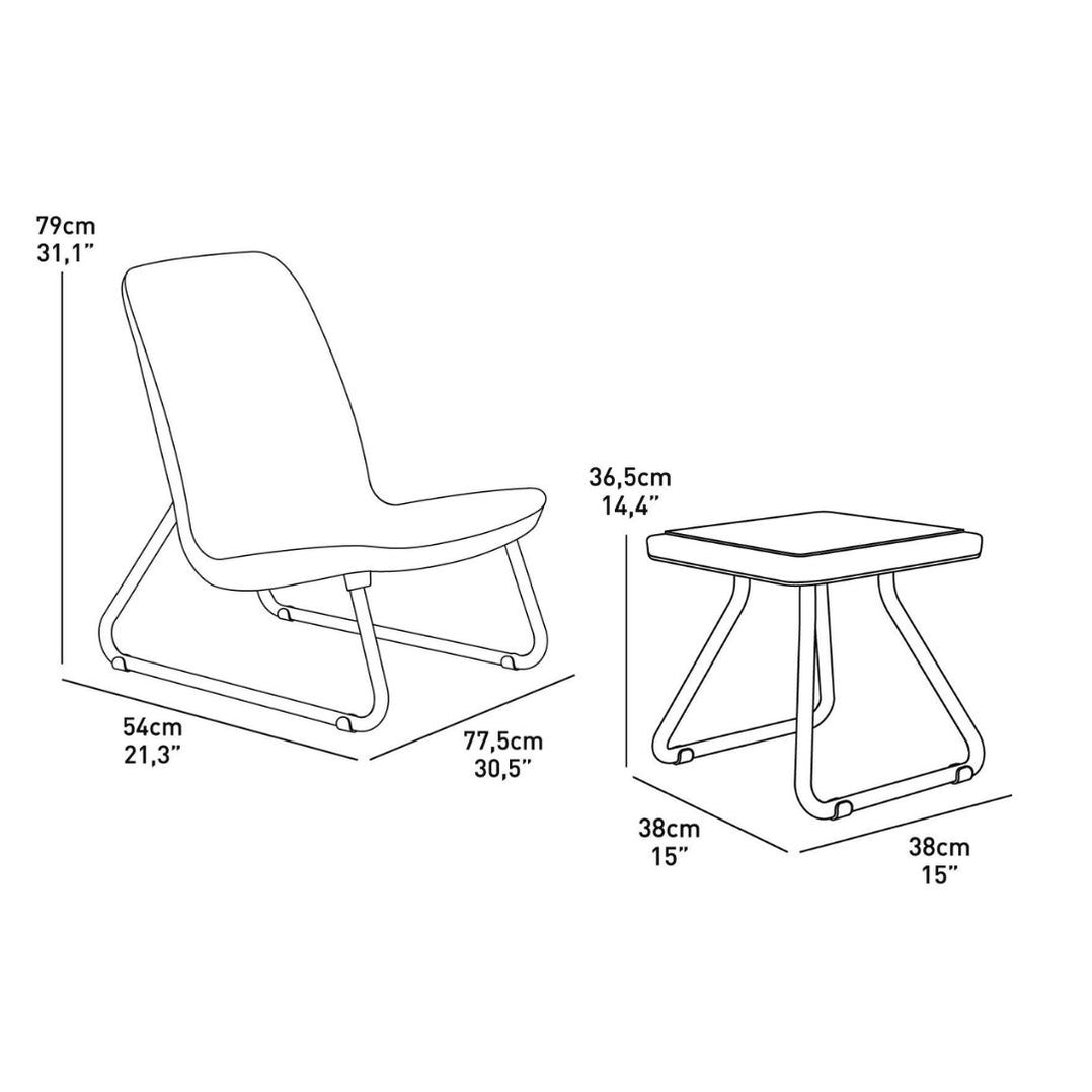 Keter Rio Outdoor Balcony Patio Sofa Set White Waterproof Garden