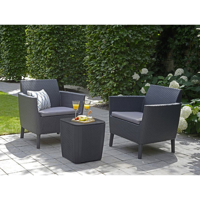 Salemo Balcony Outdoor Sofa Set with Luzon Table Graphite