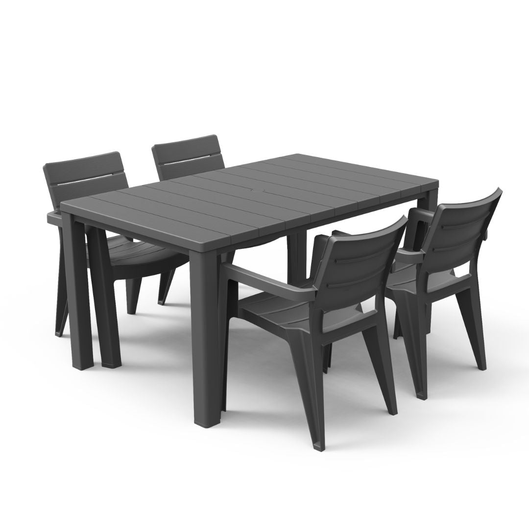 Keter Julie Outdoor Dining Table Set + 4 Chairs — The Home Shoppe