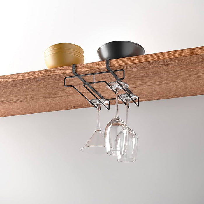 My Glass Undershelf Glass Holder Rack Black