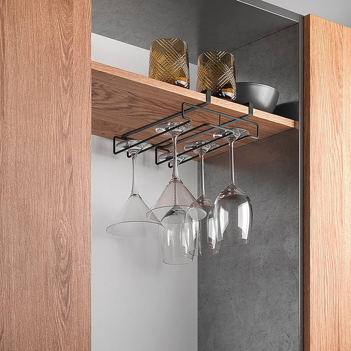 My Glass Undershelf Glass Holder Rack Black