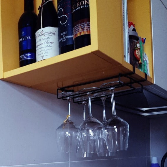My Glass Undershelf Glass Holder Rack Black