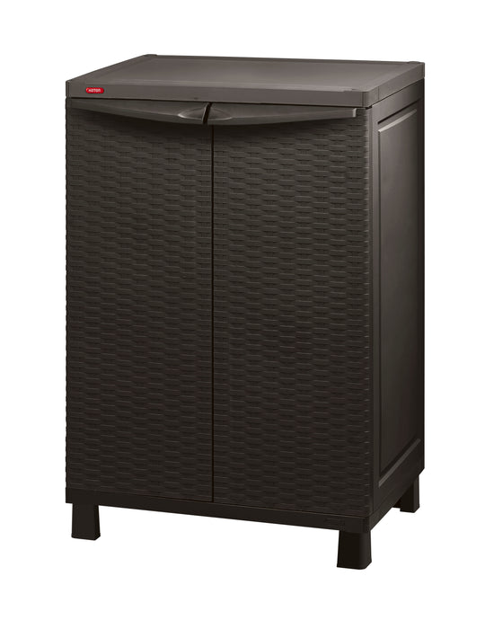 (Bundle set) Keter Rattan Tall Multipurpose Cabinet + Rattan Base Cabinet with Legs
