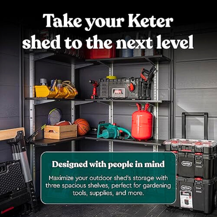 Shelving Kit 70 Black for Keter Garden Shed (Add-On)