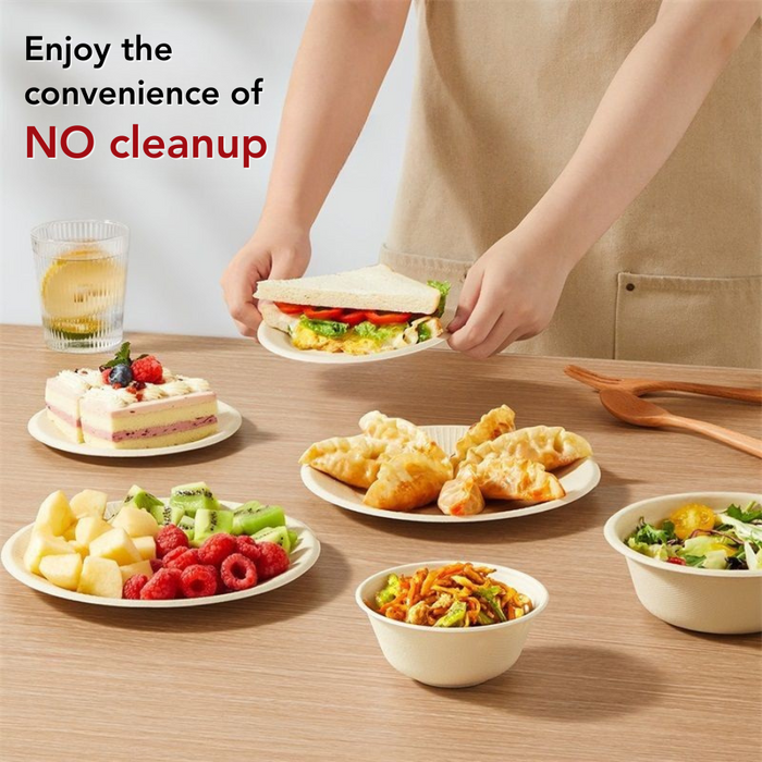 Simply Party Disposable Sugarcane Fiber Partyware 100% Biodegradable |  Eco Friendly