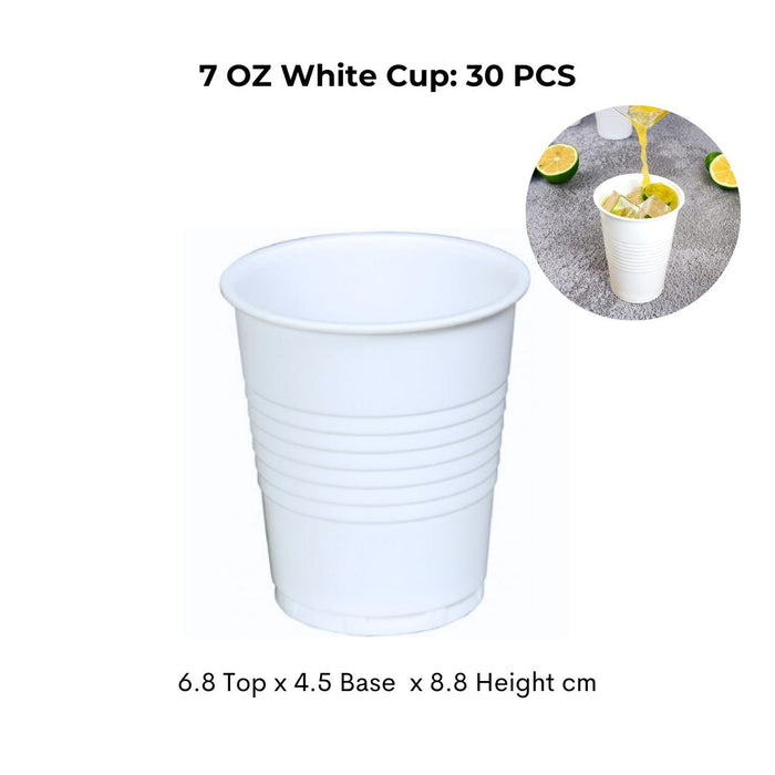 Basics: White Cups 7oz - 50pcs