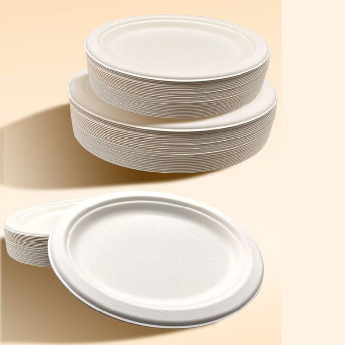 ECO Sugarcane: Plates 6" Disposable Sugarcane 100% Biodegradable - 25pcs