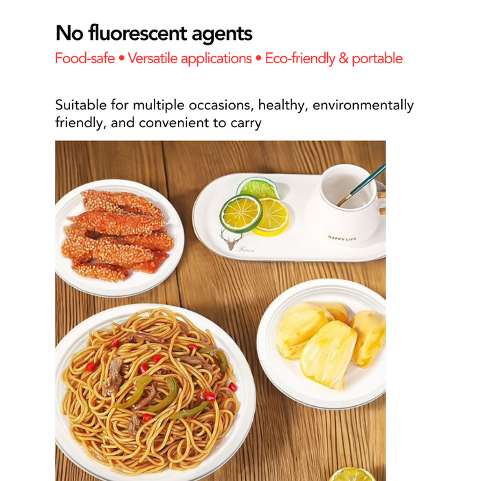 ECO Sugarcane: Plates 9" Disposable Sugarcane 100% Biodegradable - 25pcs