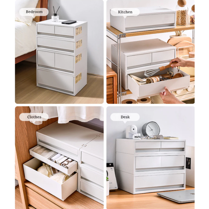 Shiro Stackable Organiser Drawer - Double Grid (3 sizes)