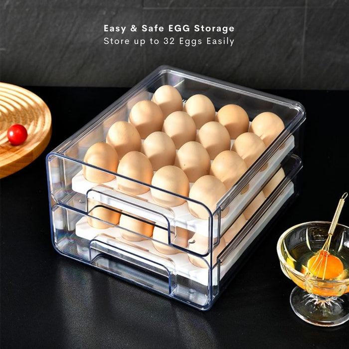 Fridge Organiser Drawer Double Storage Box