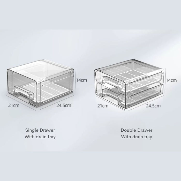 Fridge Organiser Drawer Double Storage Box