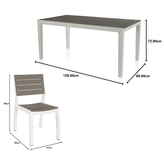 Keter Harmony Outdoor Dining Table Set White Cappuccino