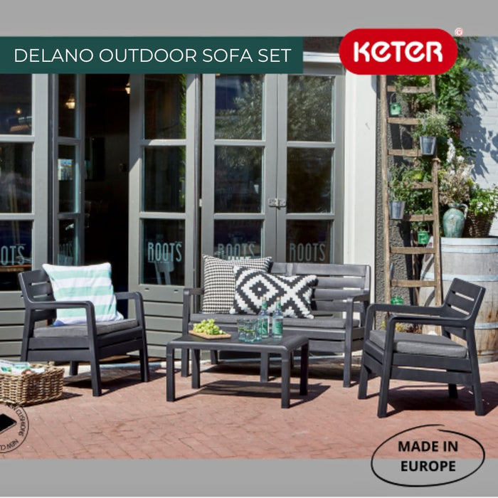 Delano Outdoor Lounge Sofa Set Graphite