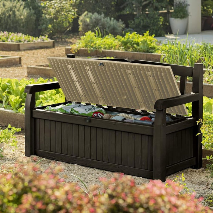 Keter Eden Outdoor Garden Storage Bench Brown