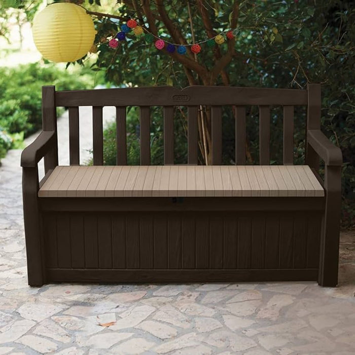 Keter Eden Outdoor Garden Storage Bench Brown