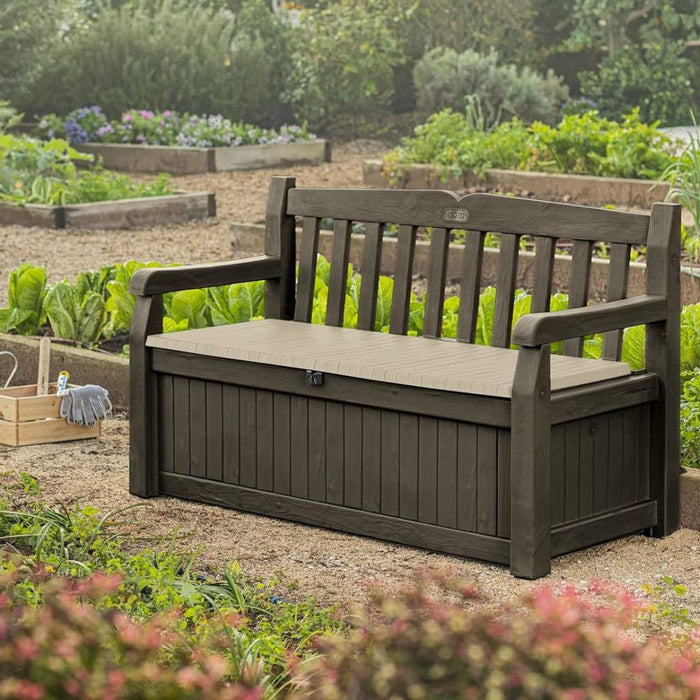 Keter Eden Outdoor Garden Storage Bench Brown