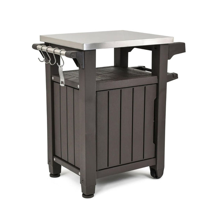 Keter Unity Small BBQ Buffet Storage Table Outdoor Graphite