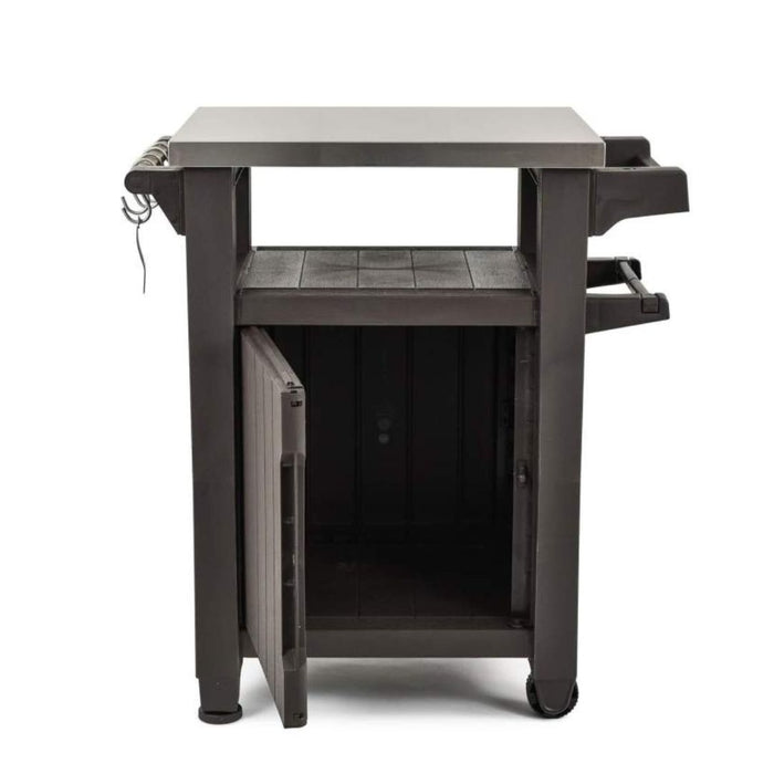 Keter Unity Small BBQ Buffet Storage Table Outdoor Graphite