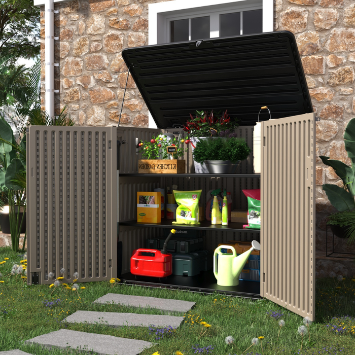 MIA Outdoor Utility Garden Shed Brown + 2 Shelves