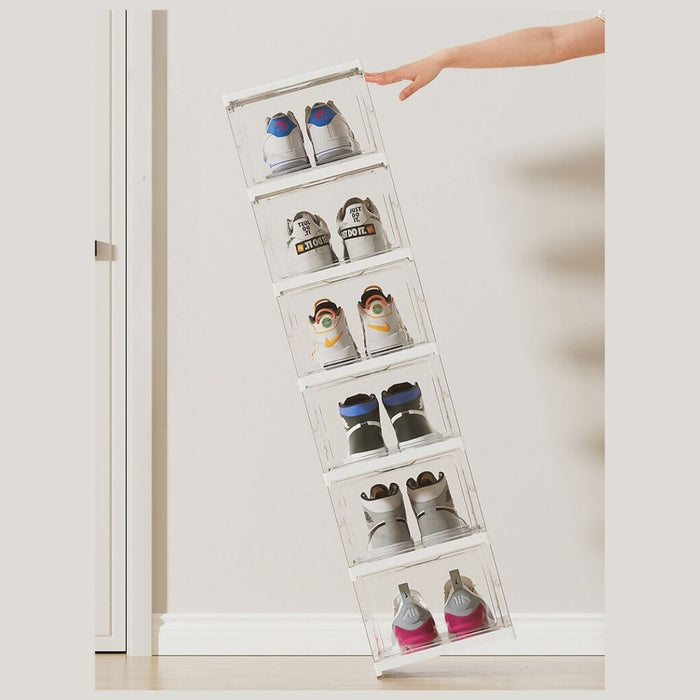 6 Tier Foldable Shoe Box Clear