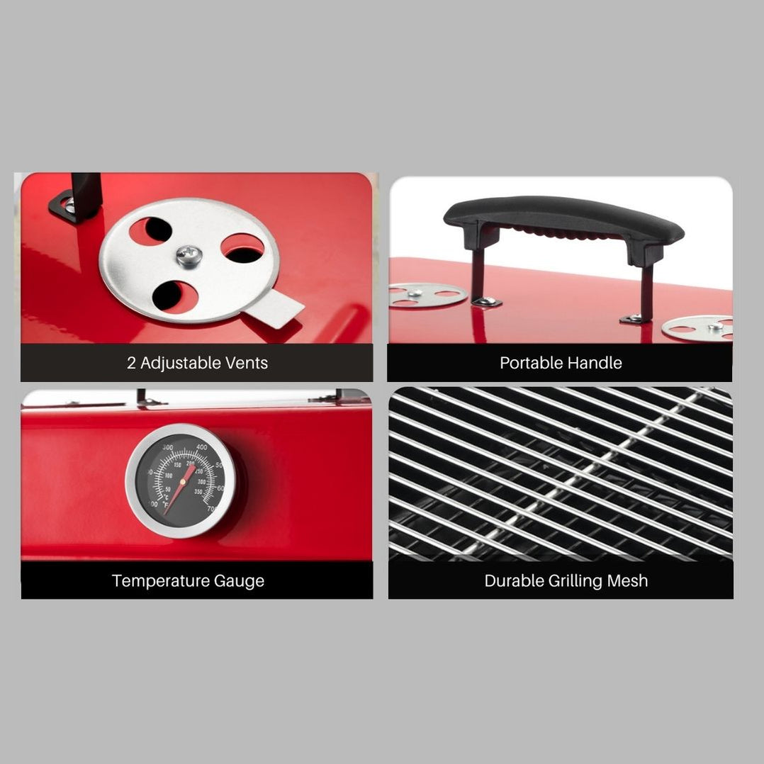 Portable Outdoor Tabletop Charcoal BBQ Mini Grill 16" Black — The Home