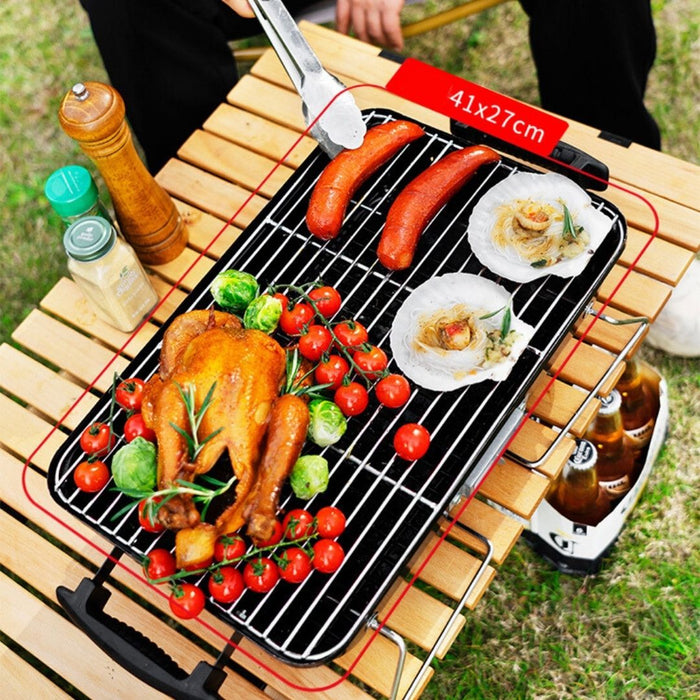 Portable Tabletop Charcoal BBQ Mini Grill 16" Black