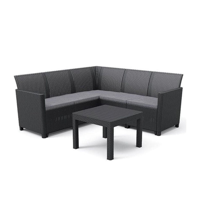 Claire 5 Seater Corner L Shape Outdoor Sofa Set Graphite