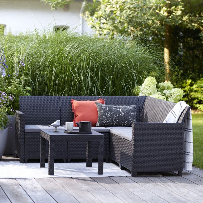 Claire 5 Seater Corner L Shape Outdoor Sofa Set Graphite