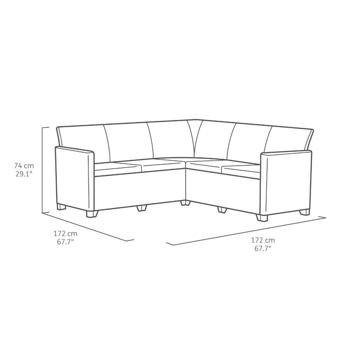 Claire 5 Seater Corner L Shape Outdoor Sofa Set Graphite