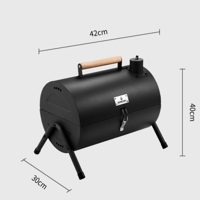 Mini Drum Charcoal BBQ Grill Portable