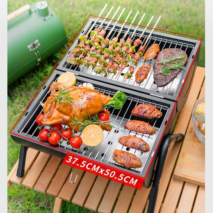 Mini Drum Charcoal BBQ Grill Portable