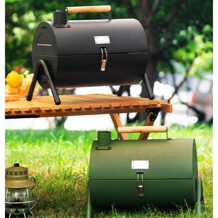 Mini Drum Charcoal BBQ Grill Portable