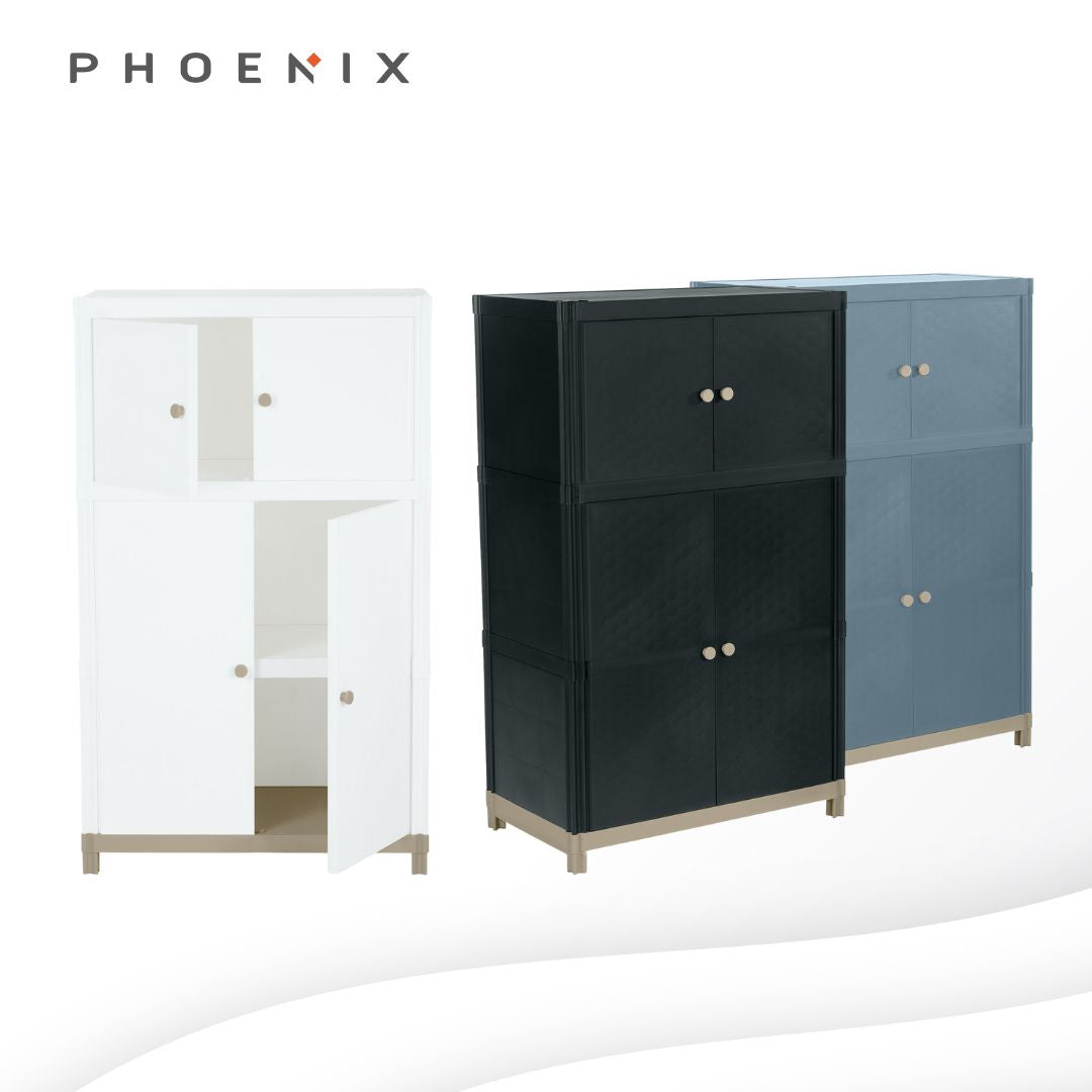 Phoenix FLO Indoor Tall Plastic Storage Cabinet M1 Kitchen cupboard 3 ...