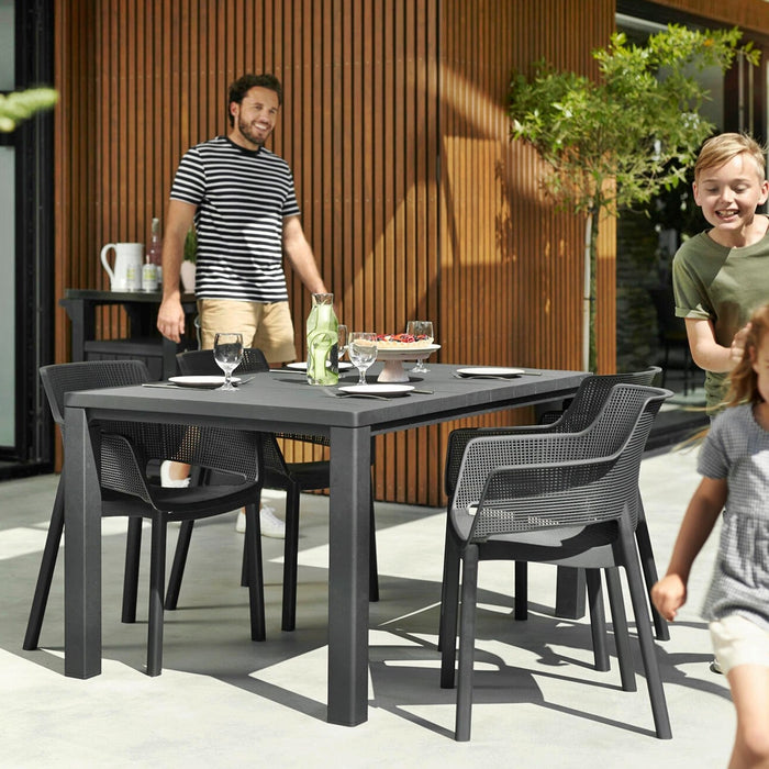 Table de jardin Julie modulable résine gris 4/10 personnes Table de jardin Julie modulable résine gris 4/10 personnes