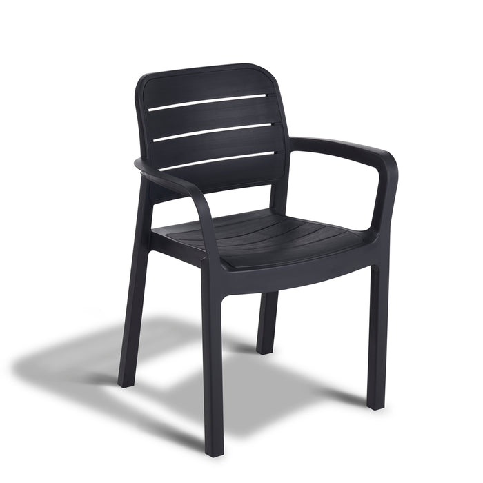 Porto Table Outdoor Dining set with 4 Tisara Chair Graphite