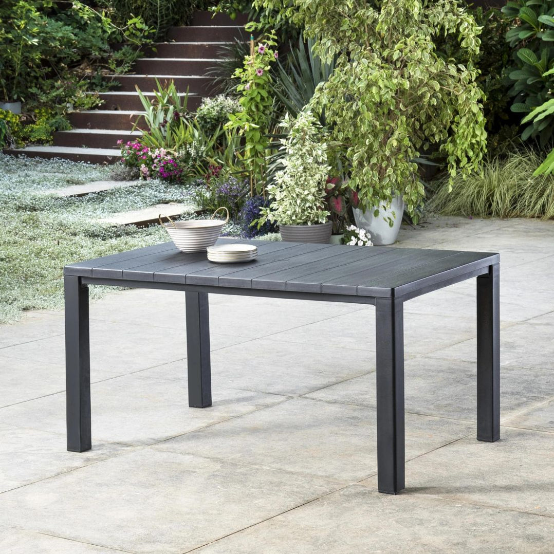 Keter Rband Table Keter Julie Outdoor Dining Table Graphite 147cm — The Home Shoppe