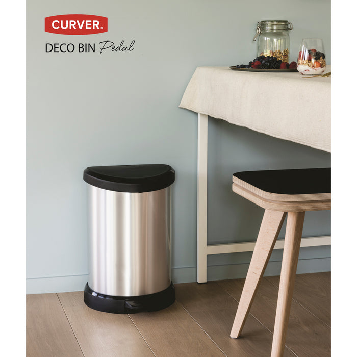 curver deco pedal bin Curver 15L Deco Bin Pedal Metallic — The Home Shoppe