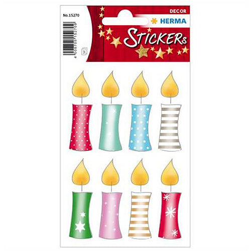 Stickers Christmas Candles (15270)