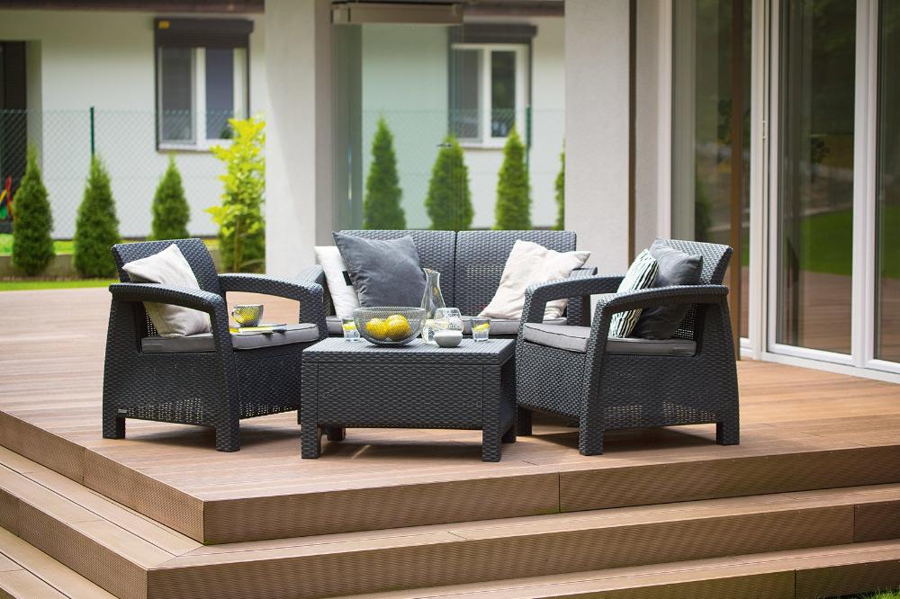 Corfu Outdoor Sofa Set Grey