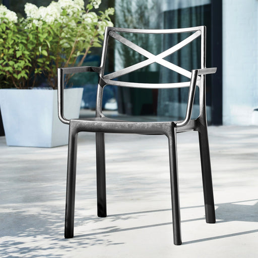 Afton metal 2025 stacking patio chair