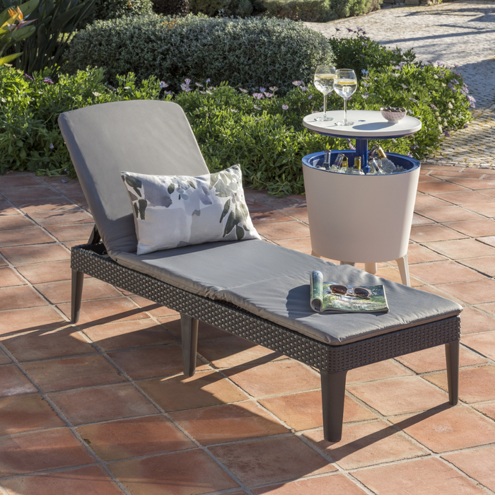 Jaipur Sun lounger Graphite with Cushion