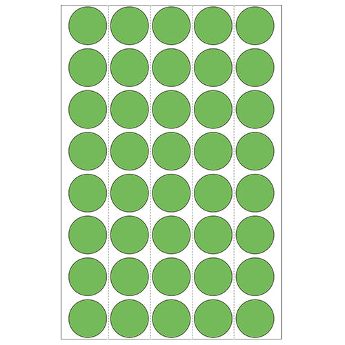 Office Pack Multi-purpose Labels Round 19mm Green (2255)