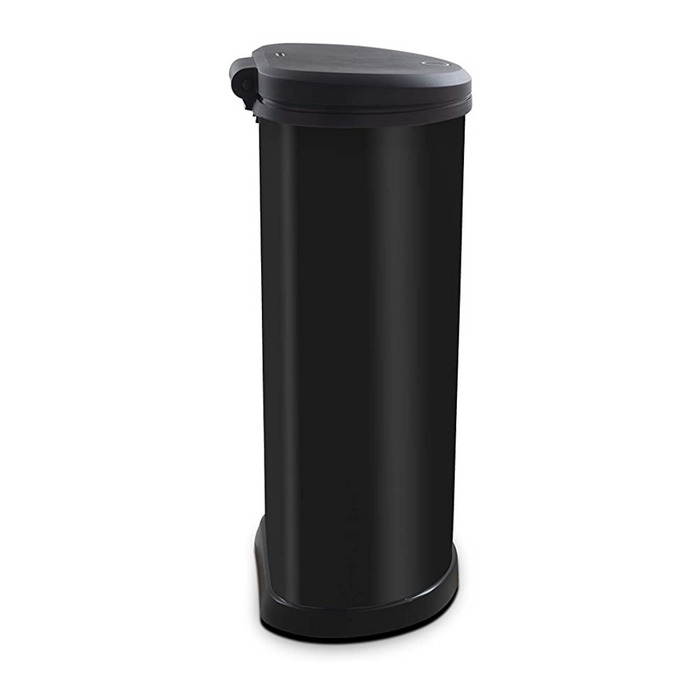 40L Deco Push Bin Black