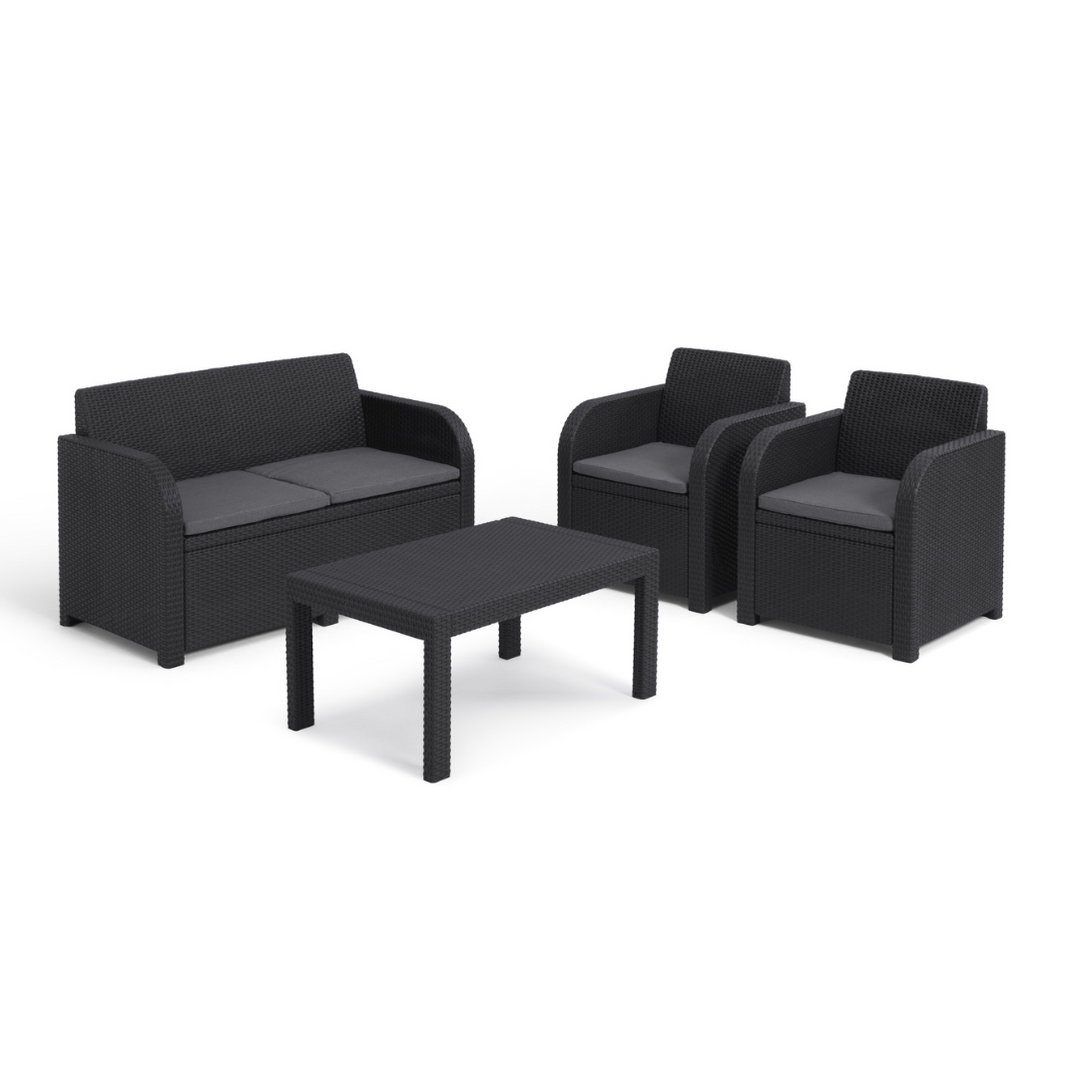 Keter Oklahoma Waterproof Garden Outdoor Sofa Set Graphite — The Home