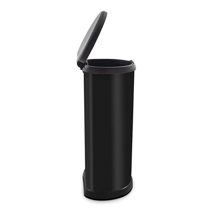 40L Deco Push Bin Black