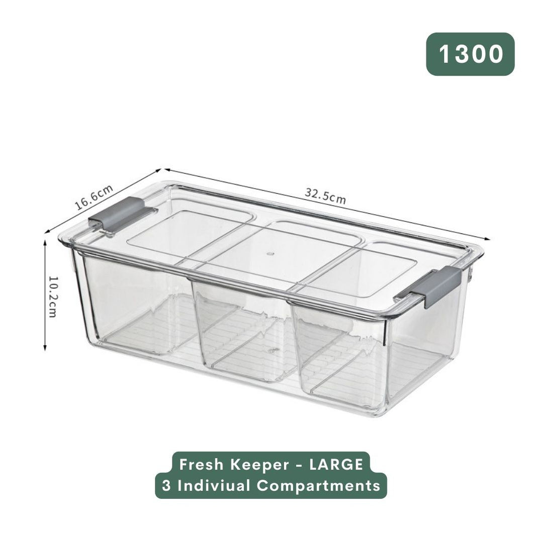 TerraFresh Fresh Keeper Food Storage Box With lid and divider Fridge ...