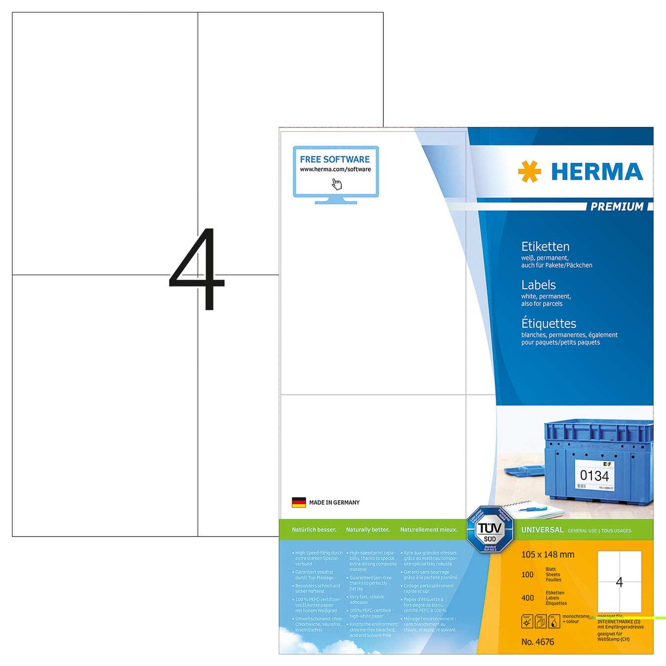White A4 Labels