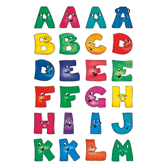 Letters 20 mm A-Z paper funny faces (4194)